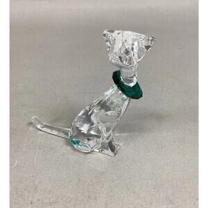 Swarovski Crystal CAT in Green Collar #289478